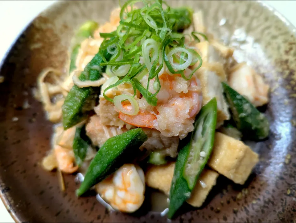 海老と厚揚げとオクラのみぞれ炒め|chiaraさん
