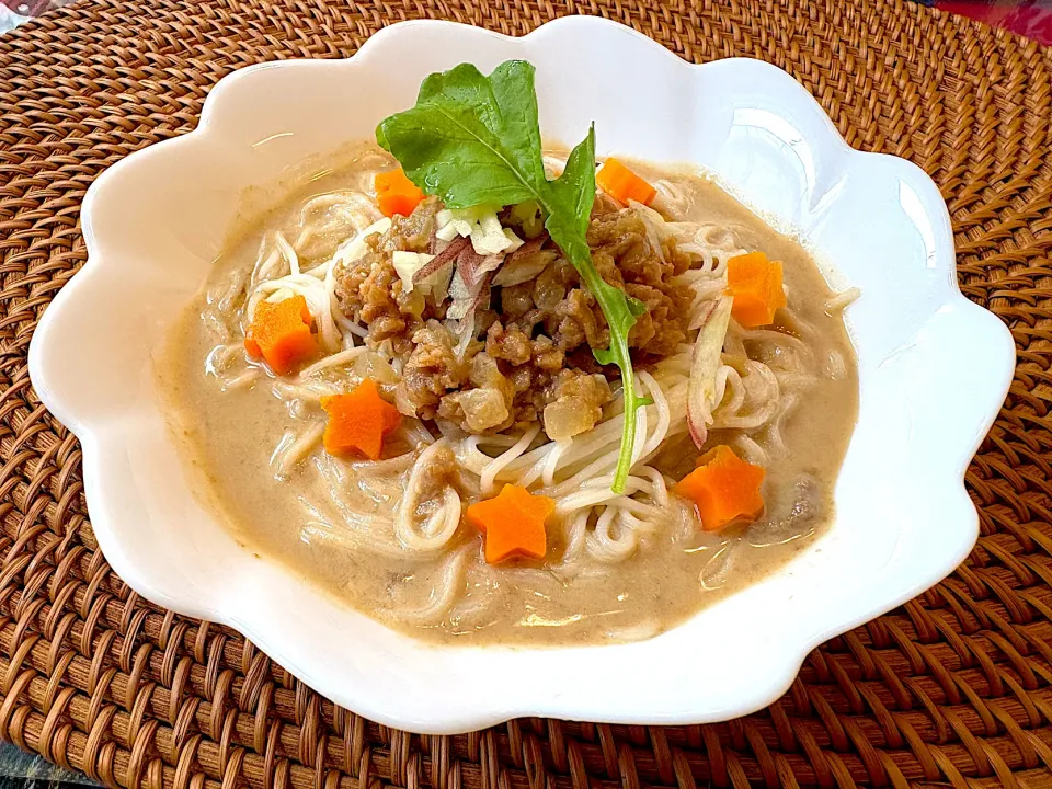 豆乳胡麻だれの素麺タンタン❣️|ことはさん