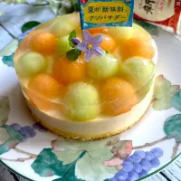 メロンのレアチーズケーキ