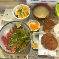 納豆鉄火丼 ヒレカツ1枚セット|T. Wonderさん