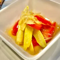 パプリカとアスパラの煮浸し|ぎんさん