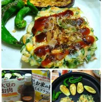 大豆のお肉でお好み焼き|みったんさん