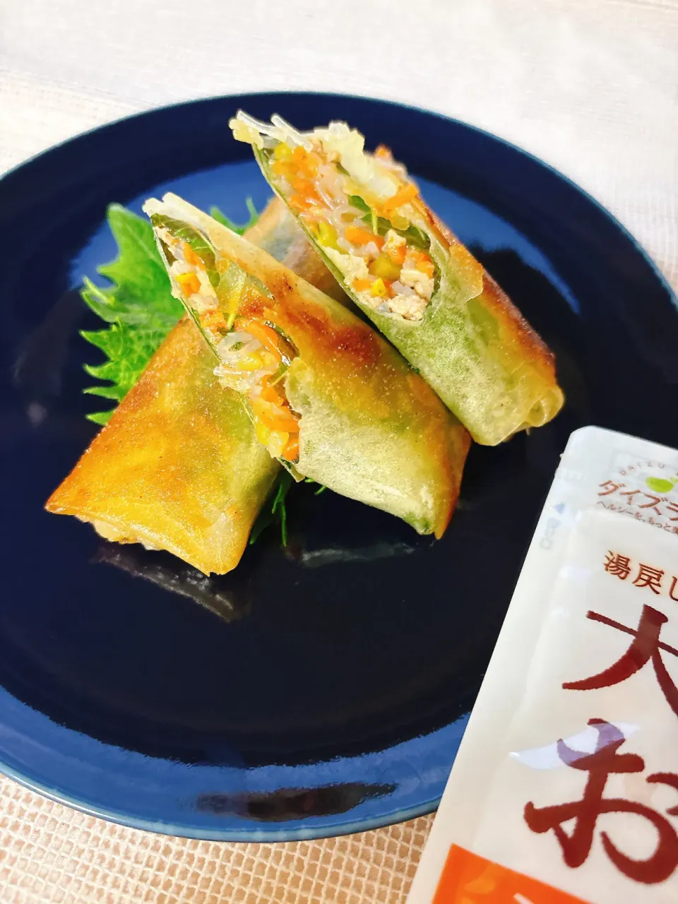 大豆のお肉ミートで夏野菜春巻き|さちっぺさん