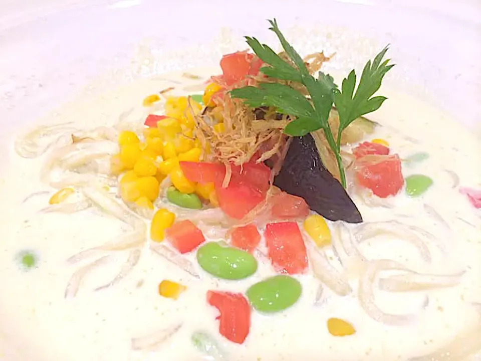 枝豆とジャガイモ和風ビシソワーズのおうどん|Kenny Tagashiraさん