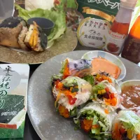 レインボーサマーロール＆新感覚スパムむすび|あやめもちもちさん
