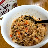 ＊火を使わず大豆のお肉でレンチンケチャップライス＊|＊抹茶＊さん