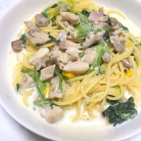 チキンクリームパスタ| がくがくさん