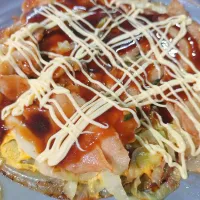 ライスペーパーでお好み焼き🤤
