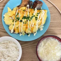 とん平焼きとぶりの唐揚げ|みゆさん