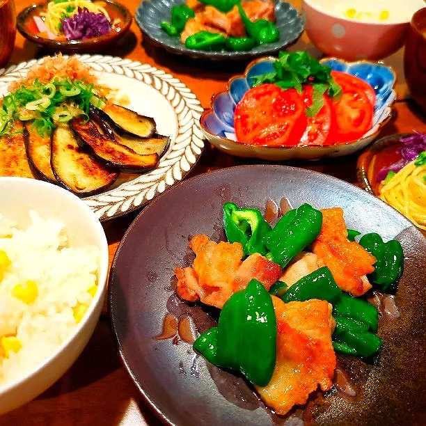 鶏肉とピーマンの塩ダレ炒めで晩ごはん|さらママさん