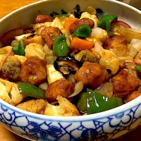 カリフラワー山ほど使って【酢豚】人参、タケノコ、玉ねぎ、カリフラワー、ピーマン、椎茸、豚肉|🐈⸒⸒⸒⸒つるのダンス🐈🐾さん