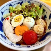 盛岡冷麺  ホタテ・トマト・茹卵トッピング| リフルシャッフルさん