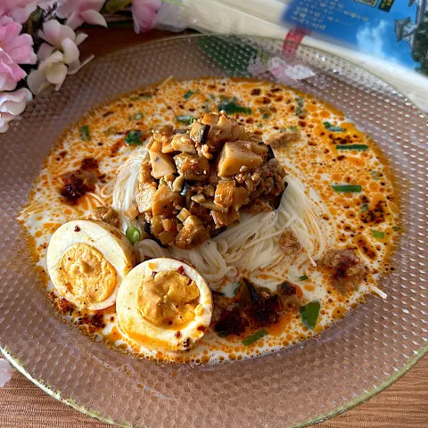 「揖保乃糸 上級品」を使ってみたSnapdishの料理・レシピ写真:揖保乃糸で豆乳冷やし担々麺✨