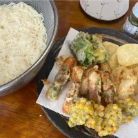 お素麺と天ぷら|さんだーさん