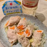 人参と白髪ネギの豚肉巻蒸し|tomtomverdeさん