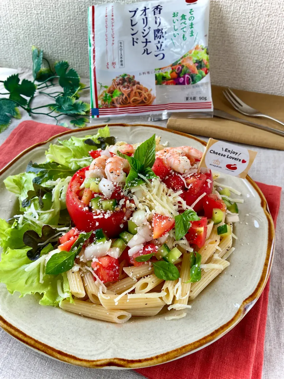 トマトファルシno冷製パスタ|スイーツポテトさん