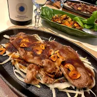 葉山牛モモ肉のスタミナ焼き🔥➰🥂😋|ナムナムさん