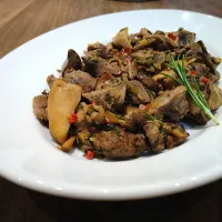 鶏レバーと砂肝 きのこのソテー| 古尾谷りかこさん