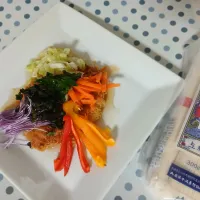 野菜たっぷりな揚げ焼き素麺|ぽんすけさん