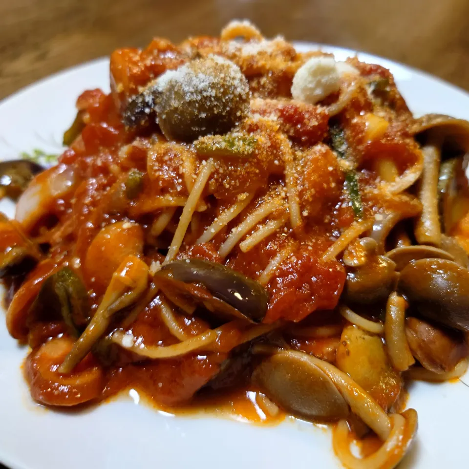 悪魔のトマトソースパスタ(^○^)|しーPaPaさん