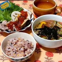 ごはんと蒸し野菜のタレに新味料😋