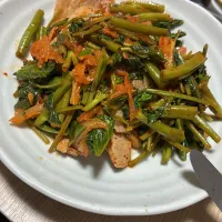 空芯菜の豚キムチ炒め|みか_食生活見直しさん