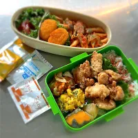 R7.7/21𝙼𝚘𝚗.  ·͜·♡トマトのペンネ&唐揚げ弁当👨🏻‍🍳|hamakoさん