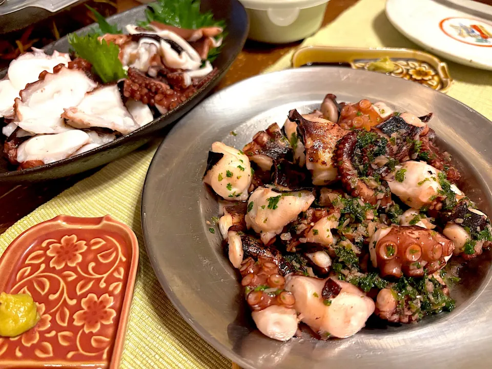 たこガーリック炒め&たこ刺し|Hiropanさん