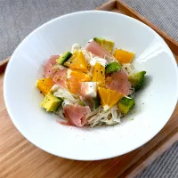 オレンジとアボカドの冷製そうめん| ふうりんさん