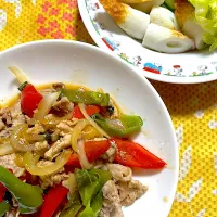 野菜炒め　サラダ　残り物で|4jinoanataさん