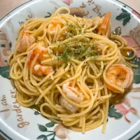 アヒージョアレンジパスタ|にょきさん