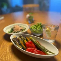 7/22の夕食　夏野菜の焼きびたし|yoneさん