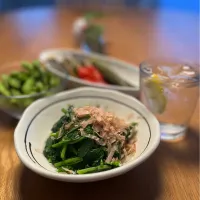 7/22の夕食　モロヘイヤ のおひたし|yoneさん