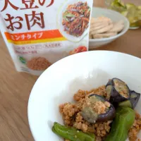 大豆のお肉と夏野菜のみそ炒め|あっきさん