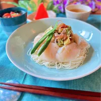 帆立とアボカドの梅素麺|リンリンさん