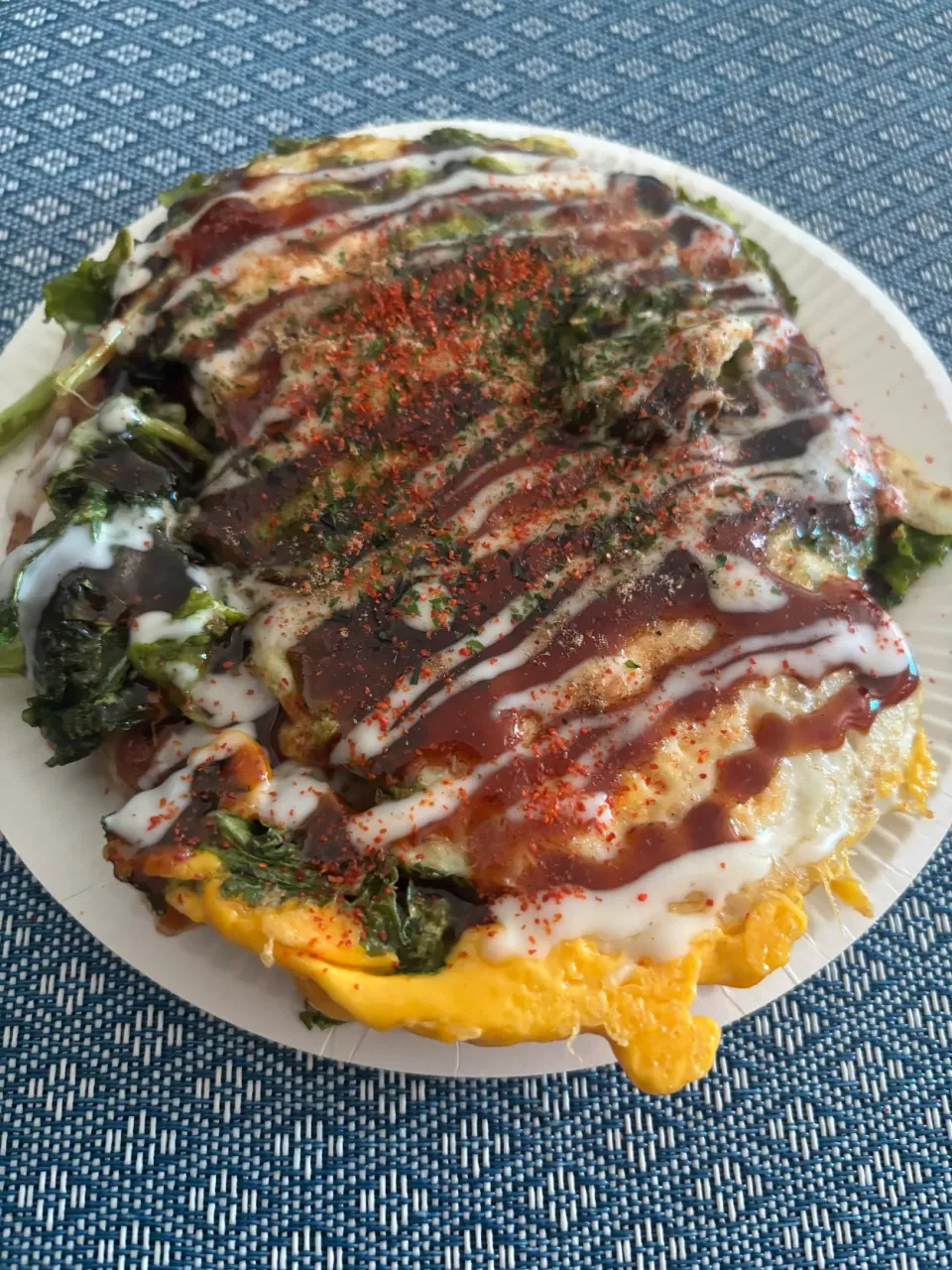 豚玉ケール乗せお好み焼き|ゆっちこさん