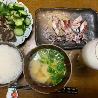 夕食　ヒイカの塩焼き|ATさん