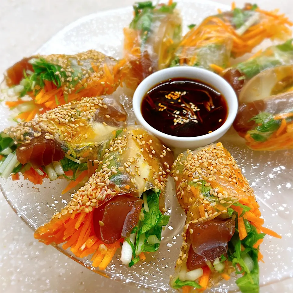 マグロと味玉の生春巻き|かわうそcookingさん