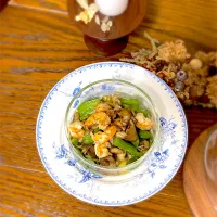 エビと舞茸とピーマンのアヒージョ風|m’chinさん