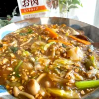 大豆のお肉で野菜あんかけ|hapipupepoさん