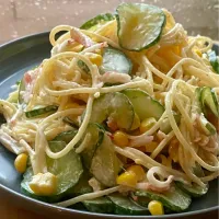 旬のとうもろこし🌽を使っての　　　　　　　　　サラダスパ|kimi kimi kitchenさん