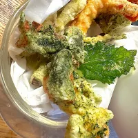 エビ天ぷらと、ちくわの磯辺揚げ|ganmoさん