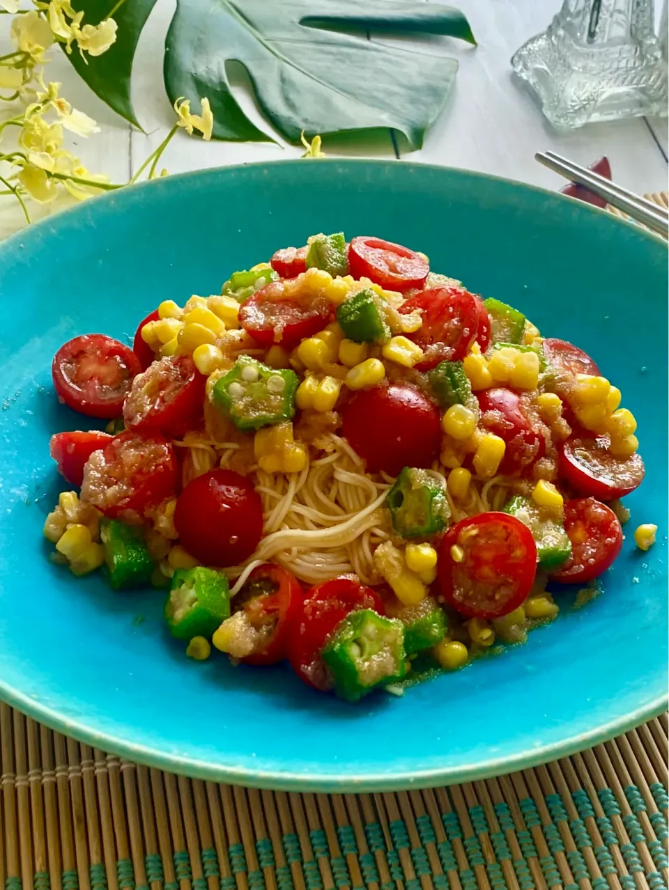 そうめんに合う〜夏野菜たっぷり明太子そうめん|yukoさん