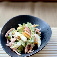 ゴーヤ、ロースハム、ゆで卵のサラダ| けいこさん