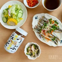 火を使わずに カニカマとゴーヤのつぶみそマヨ和え