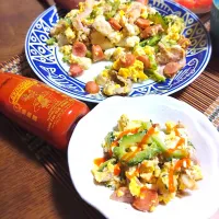 ゴーヤチャンプルにシラチャーソース♬|まめころさん