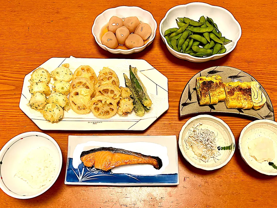 焼き鮭&天ぷら|マイさん