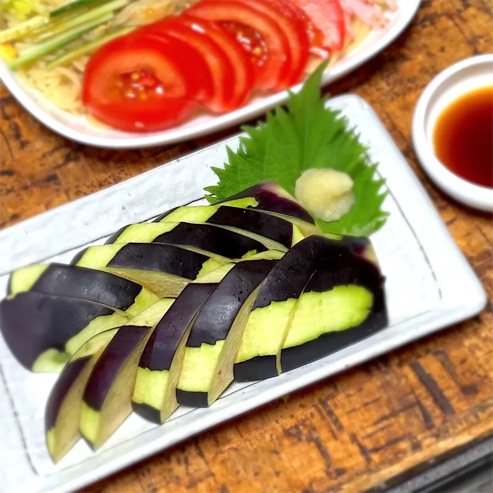 泉州水なすのお刺身🍆|にょんにいさん