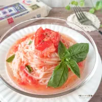 ひんやり～
冷凍削りトマトdeさっぱり和え麺|ゆずぽんさん