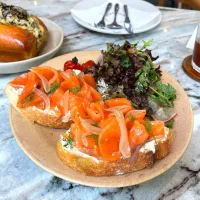 Yummylicious Full Brekkie w/ Salmon Tartines 🤤🐟🥯|An'leeさん